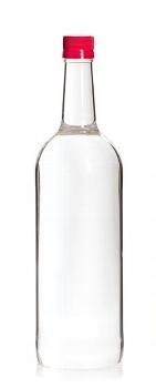 Glass mineral water bottle with screw cap
